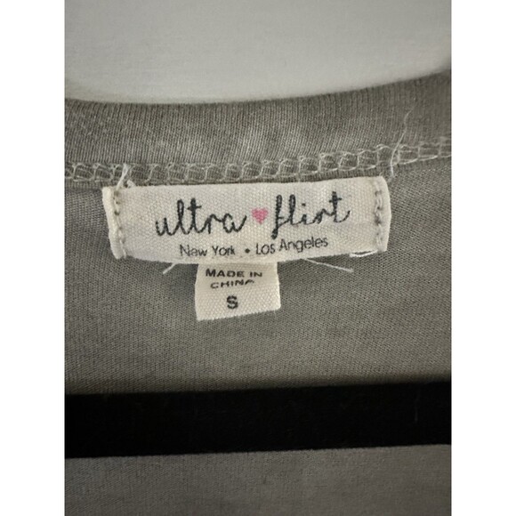 ULTRA FLIRT Long Gray Boho Top Long Sleeve Stretch Cage Neck Rayon Blend Size S - Picture 3 of 4